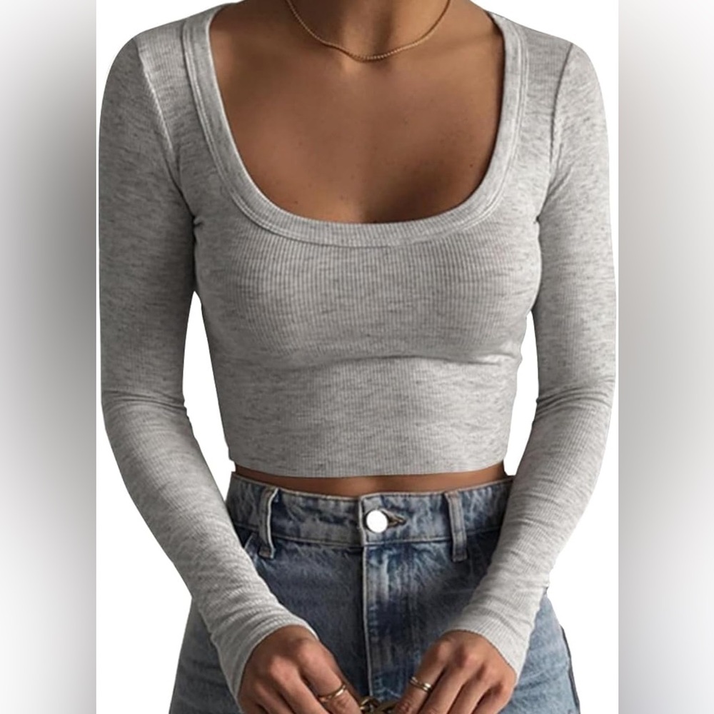 Citizen Square Neck Ribbed Crop Top